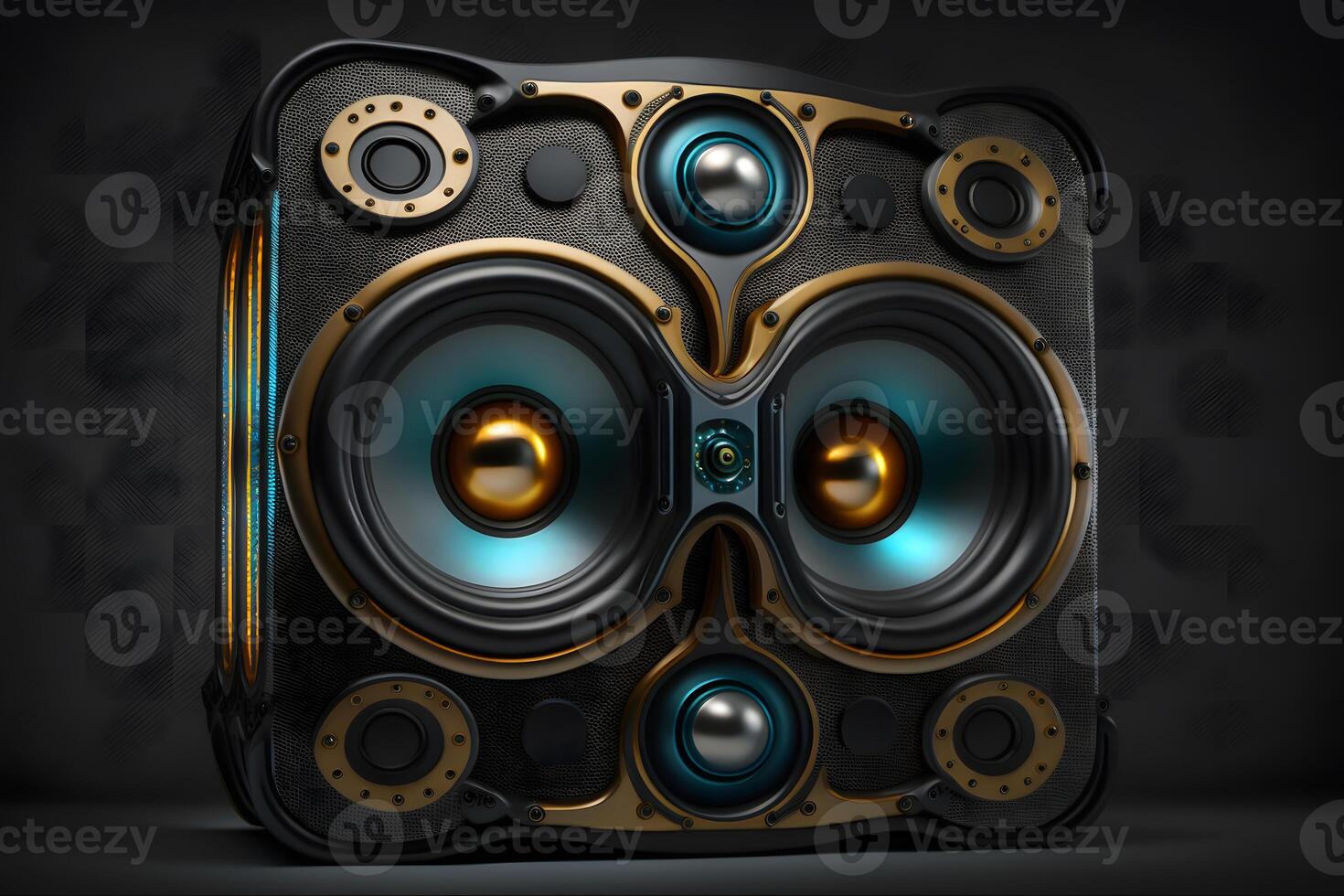 Subwoofer dynamic membrane or sound speaker. Neural network photo