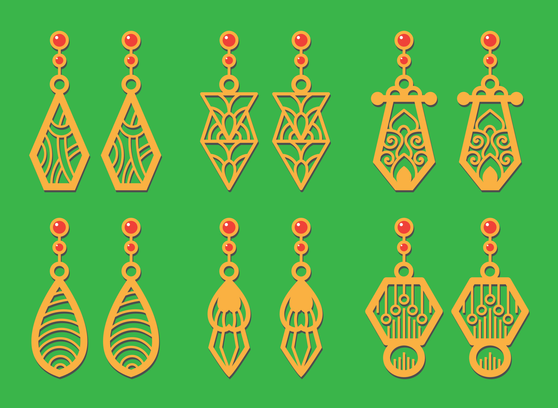 Decorative Earrings Laser Cut design, 23137723 Vector Art at Vecteezy