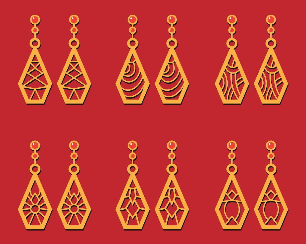 Decorative Earrings Laser Cut design, 23137726 Vector Art at Vecteezy