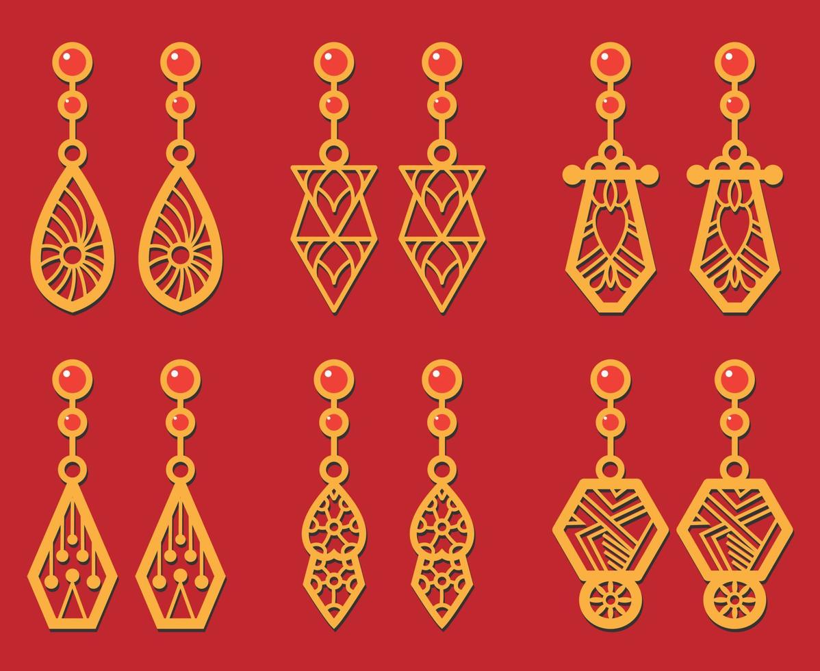 Decorative Earrings Laser Cut design, 23137727 Vector Art at Vecteezy