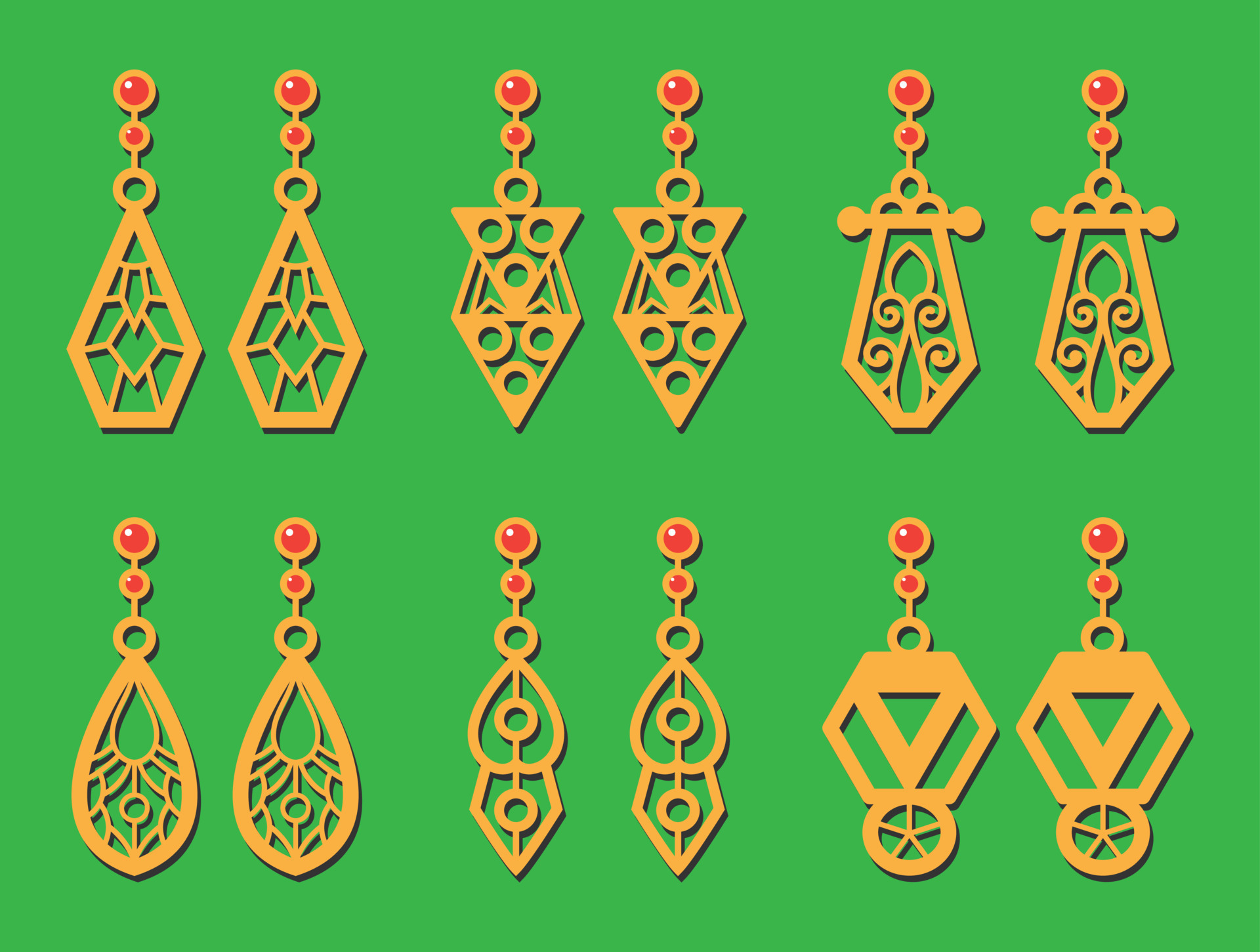 Decorative Earrings Laser Cut design, 23137728 Vector Art at Vecteezy