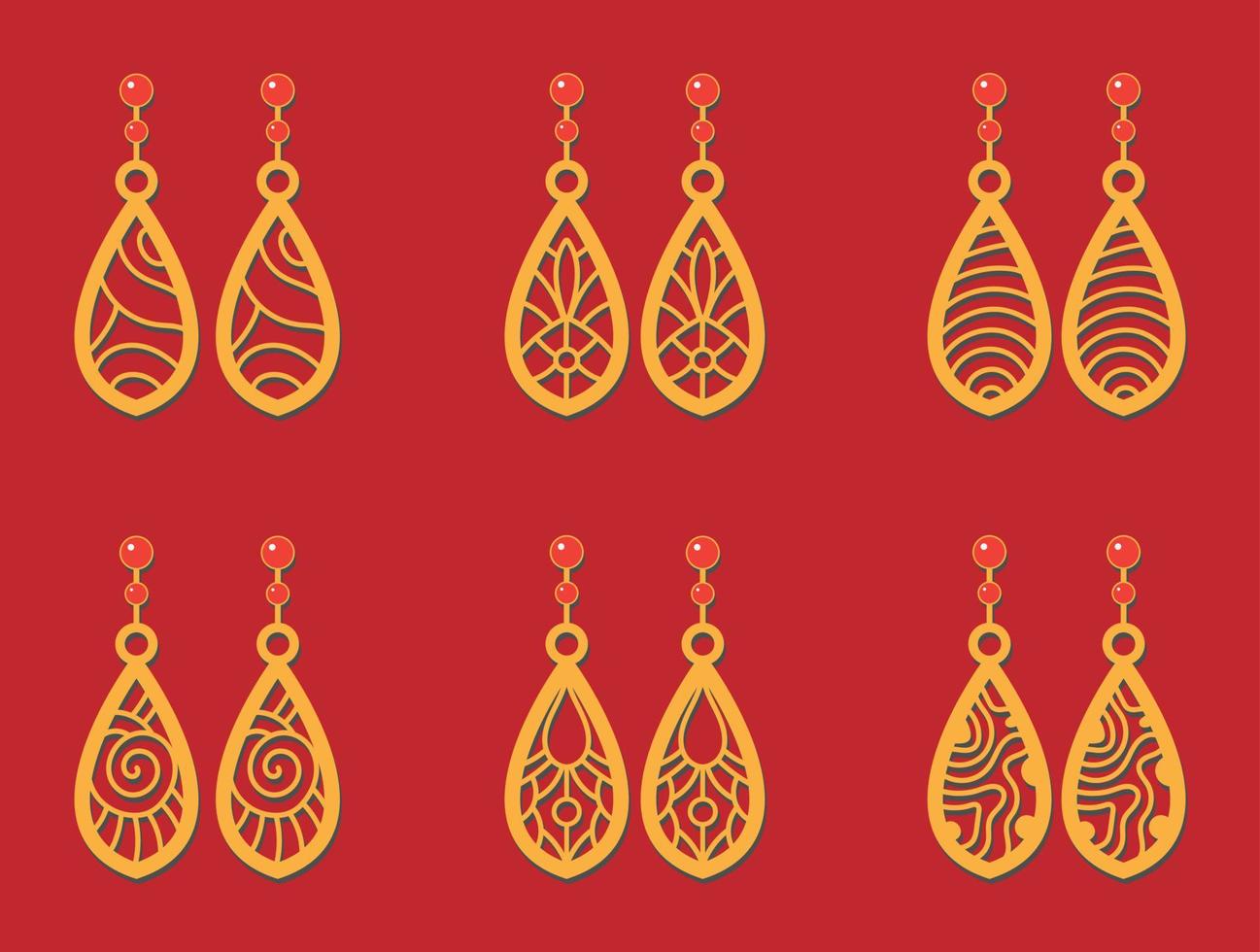 Decorative Earrings Laser Cut design, 23137729 Vector Art at Vecteezy