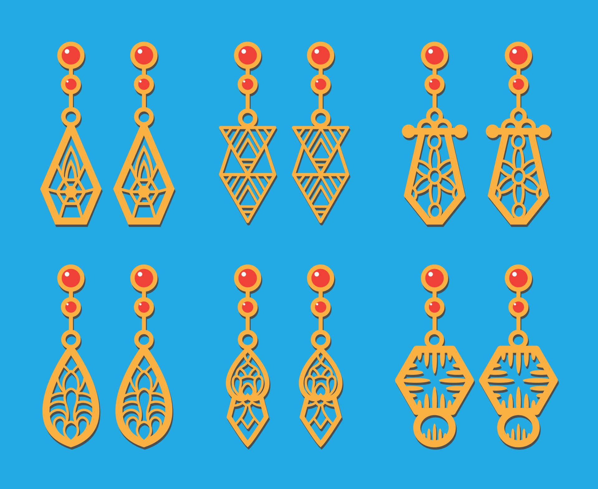 Decorative Earrings Laser Cut design, 23137731 Vector Art at Vecteezy
