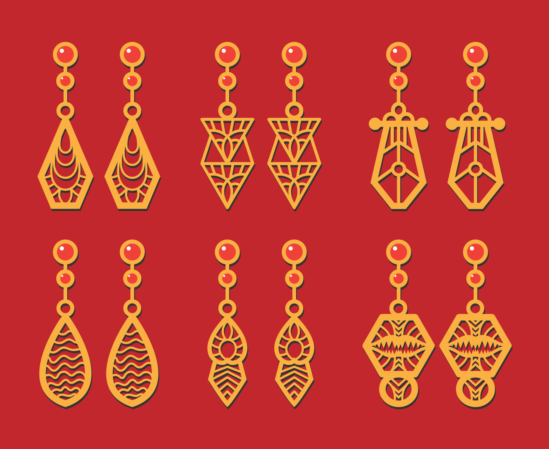Decorative Earrings Laser Cut design, 23137733 Vector Art at Vecteezy
