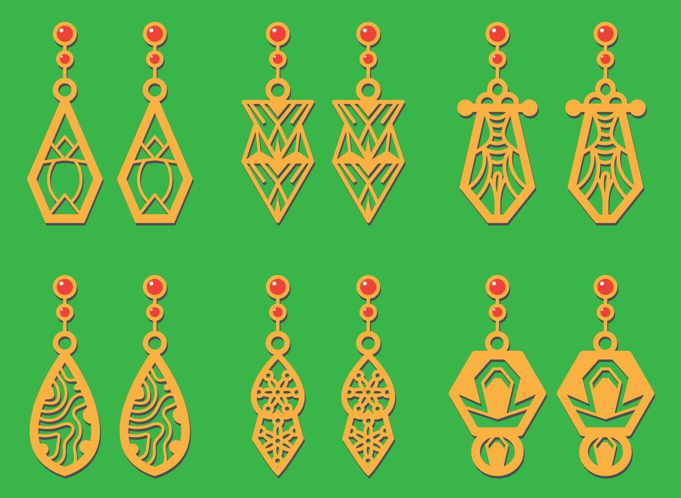 Decorative Earrings Laser Cut design, 23137734 Vector Art at Vecteezy