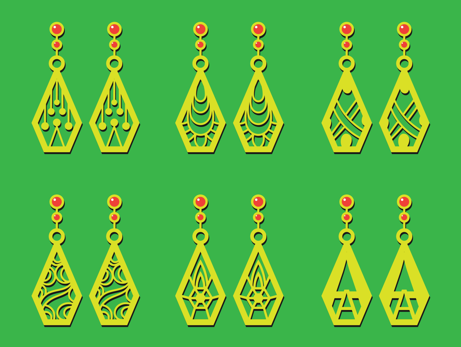 Decorative Earrings Laser Cut design, 23137735 Vector Art at Vecteezy
