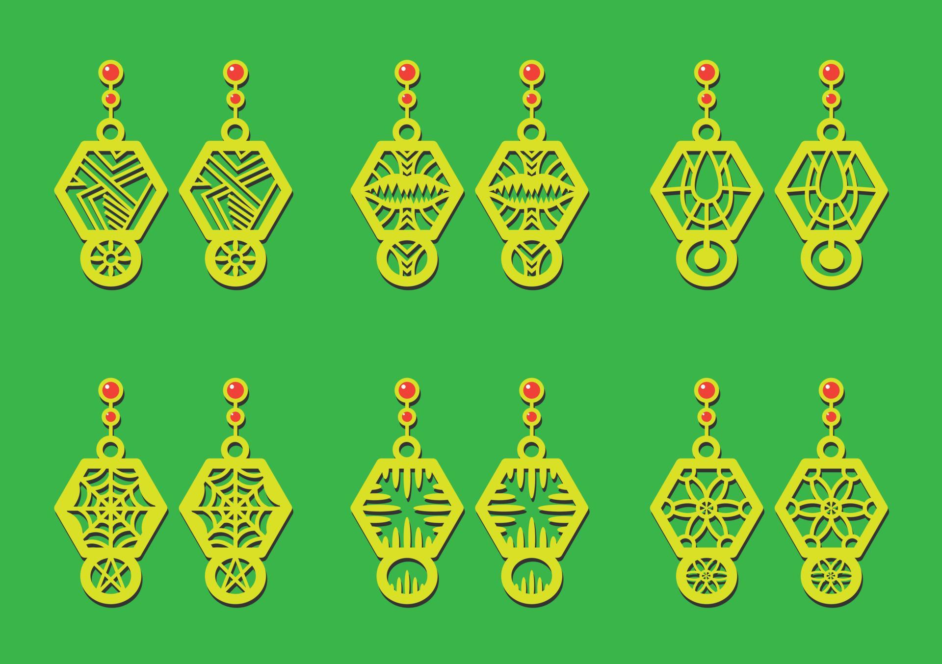 Decorative Earrings Laser Cut design, 23137736 Vector Art at Vecteezy