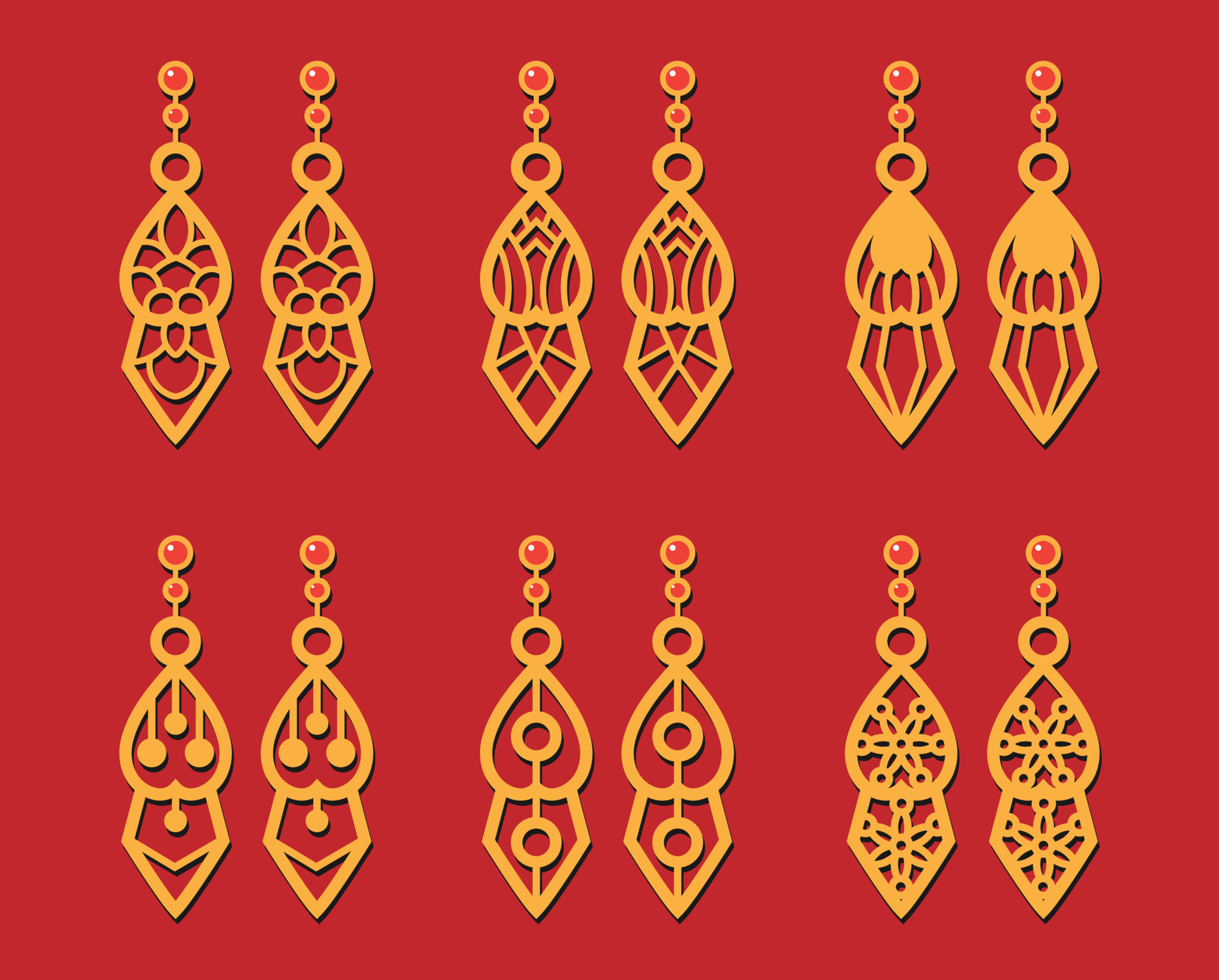 Decorative Earrings Laser Cut design, 23137739 Vector Art at Vecteezy