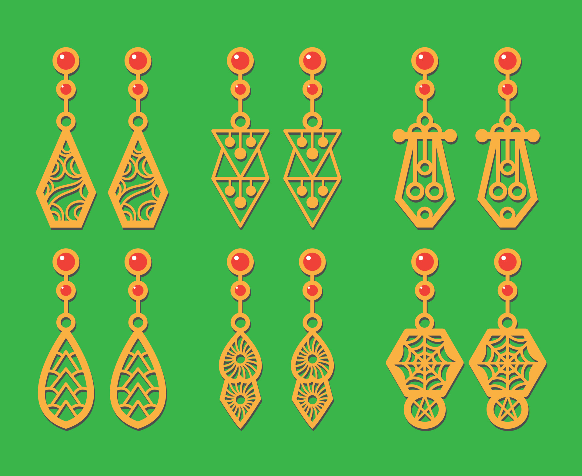 Decorative Earrings Laser Cut design, 23137741 Vector Art at Vecteezy