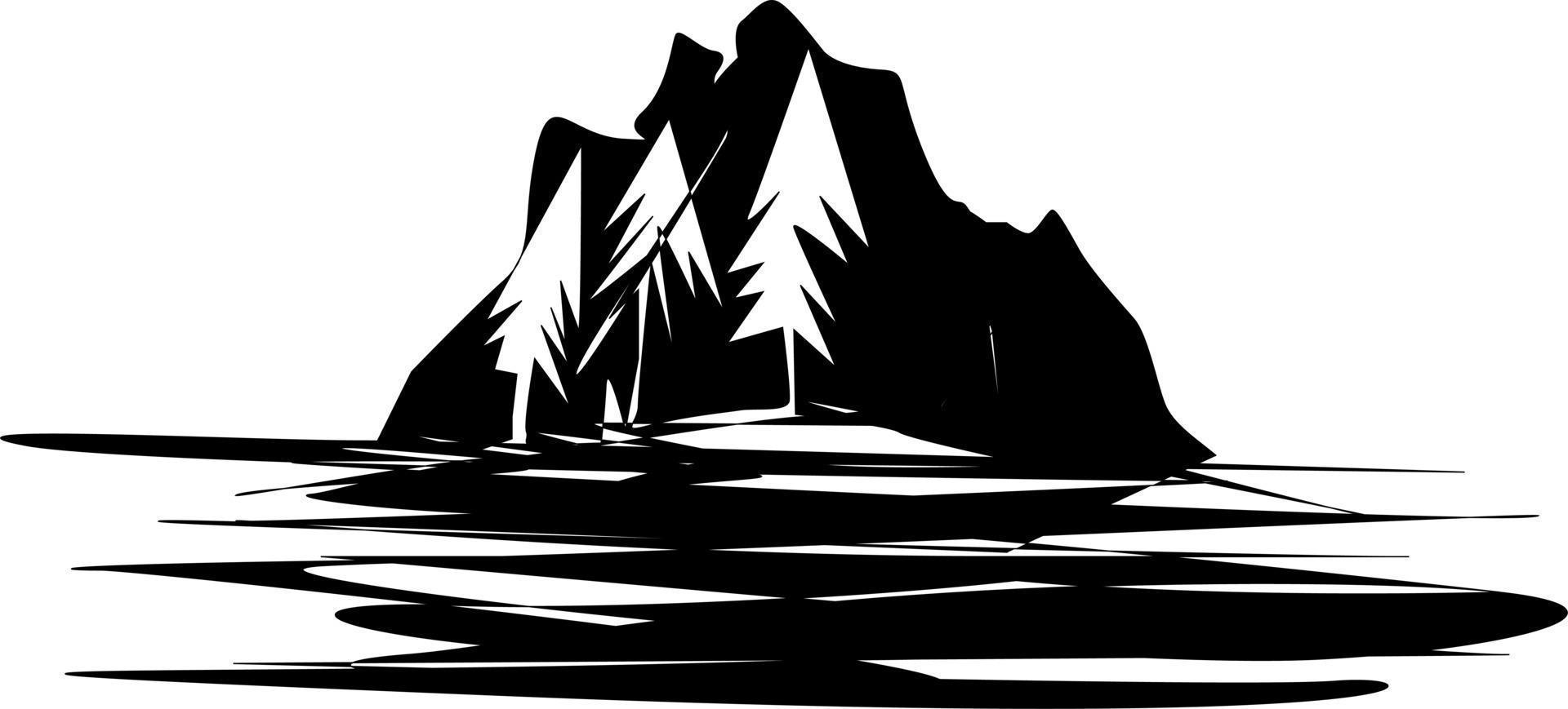 The illustrations and clipart. mountains and pine trees vector