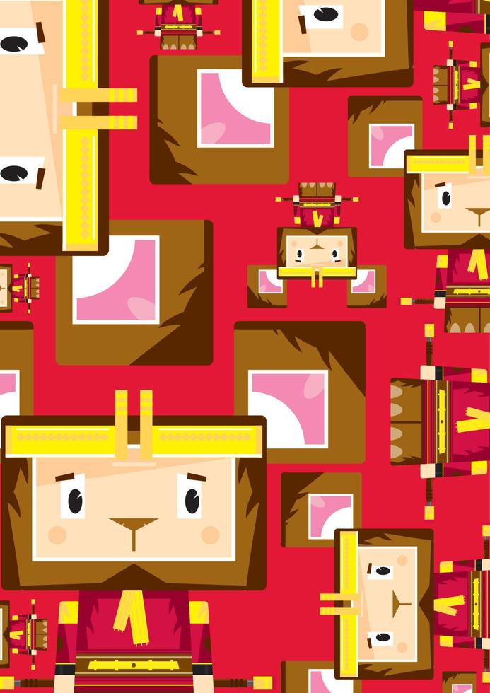 Cute Cartoon Monkey King Chinese Mythical Legend Pattern vector
