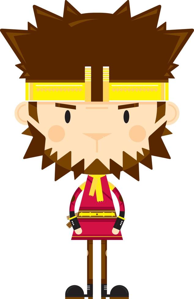 Cute Cartoon Monkey King Chinese Mythical Legend Illustration vector