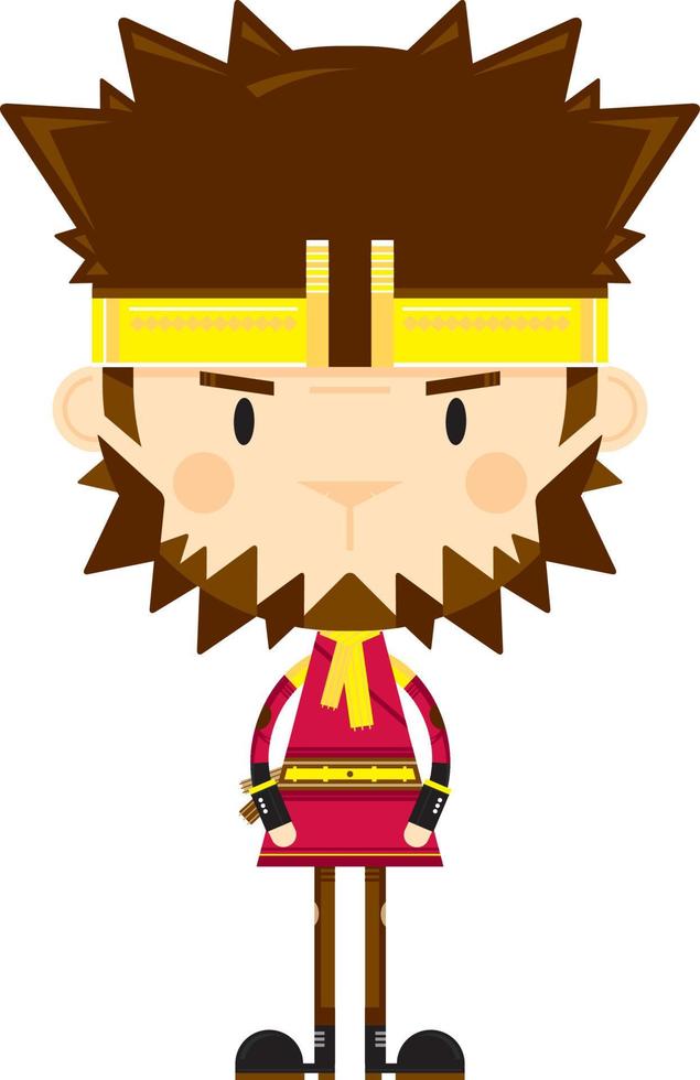 Cute Cartoon Monkey King Chinese Mythical Legend Illustration vector