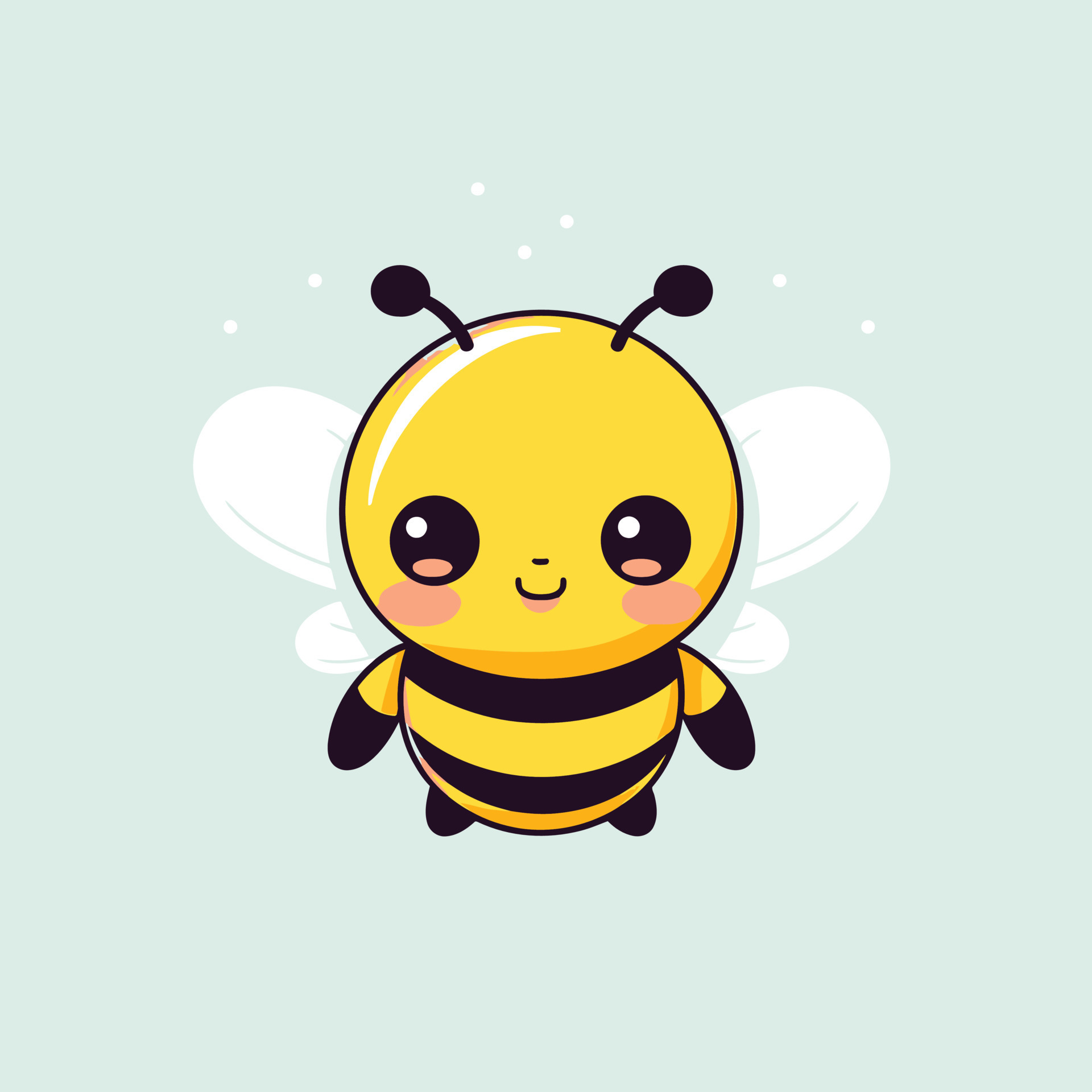 Cute bee kawaii chibi drawing style Royalty Free Vector