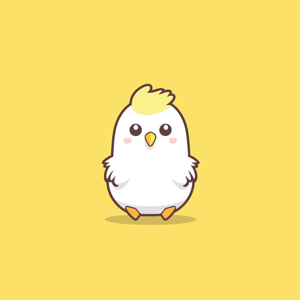 Cute kawaii chicken chibi  mascot vector cartoon style