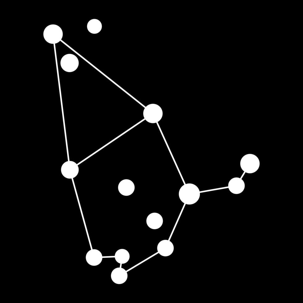 Cepheus constellation map. Vector illustration.