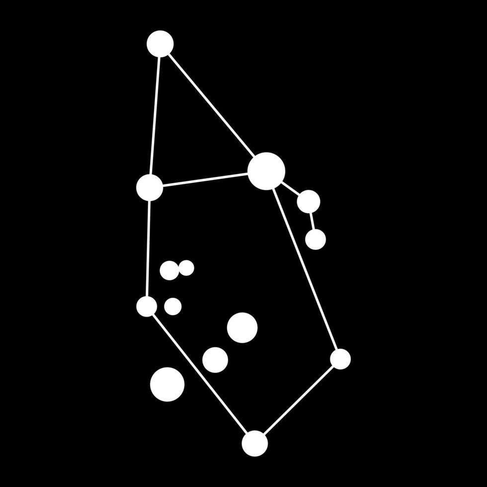 Auriga constellation map. Vector illustration.