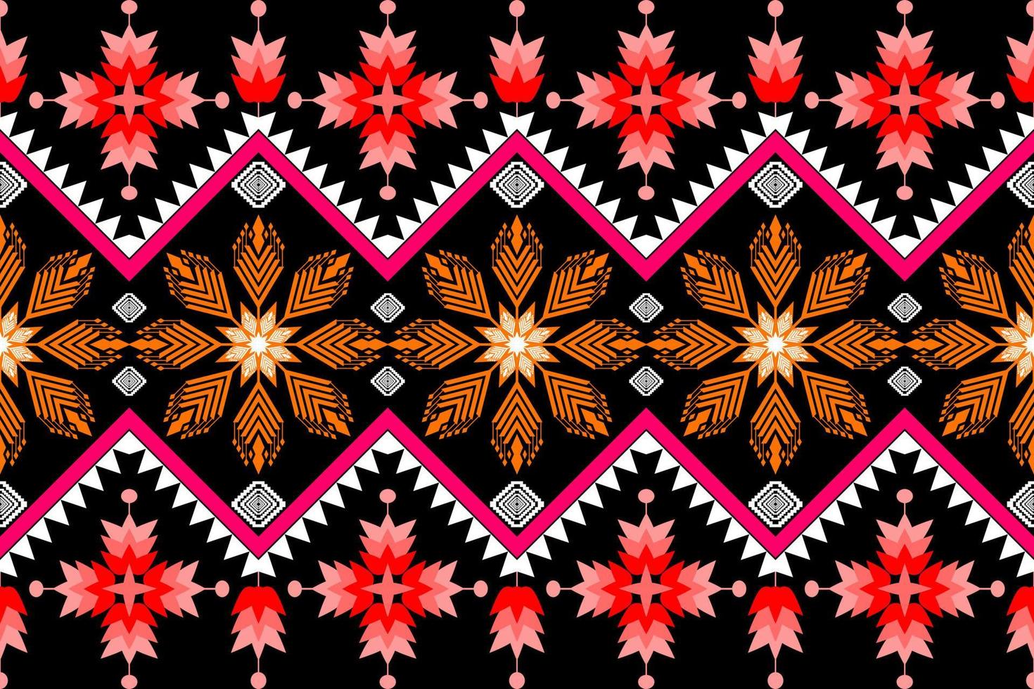 patrón de arte tradicional oriental étnico geométrico. estilo de bordado tribal de figura. diseño para antecedentes étnicos, papel tapiz, ropa, envoltura, tela, elemento, sarong, ilustración vectorial vector