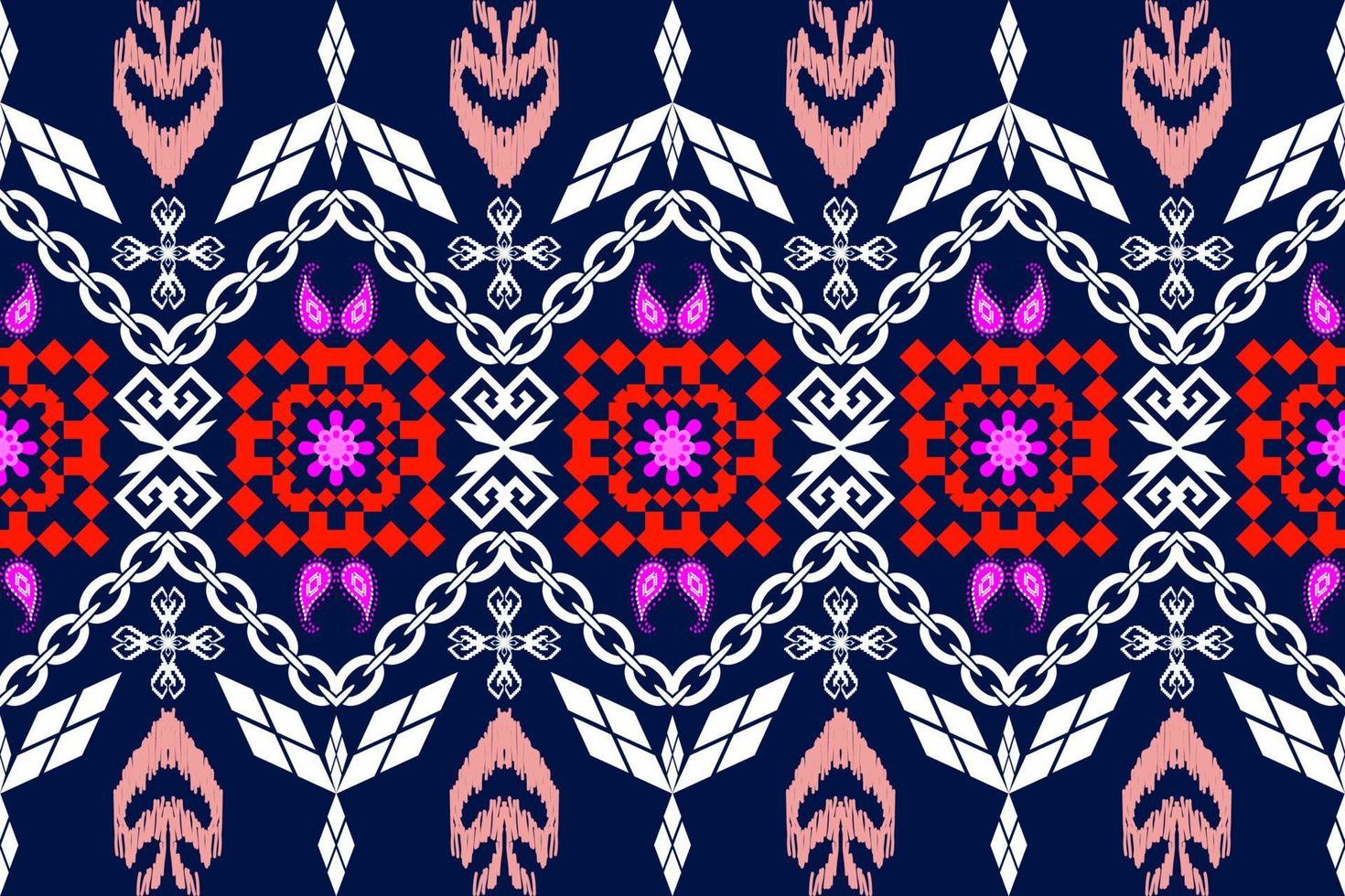 patrón de arte tradicional oriental étnico geométrico. estilo de bordado tribal de figura. diseño para antecedentes étnicos, papel tapiz, ropa, envoltura, tela, elemento, sarong, ilustración vectorial vector