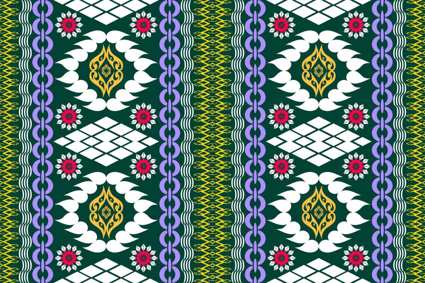 patrón de arte tradicional oriental étnico geométrico. estilo de bordado tribal de figura. diseño para antecedentes étnicos, papel tapiz, ropa, envoltura, tela, elemento, sarong, ilustración vectorial vector