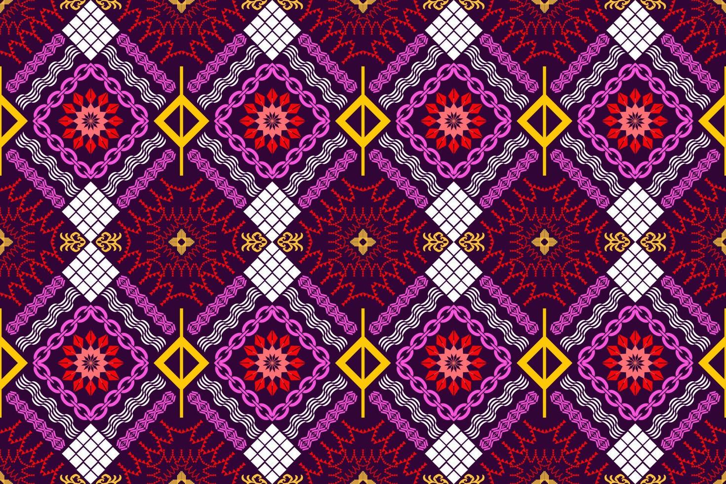 patrón de arte tradicional oriental étnico geométrico. estilo de bordado tribal de figura. diseño para antecedentes étnicos, papel tapiz, ropa, envoltura, tela, elemento, sarong, ilustración vectorial vector