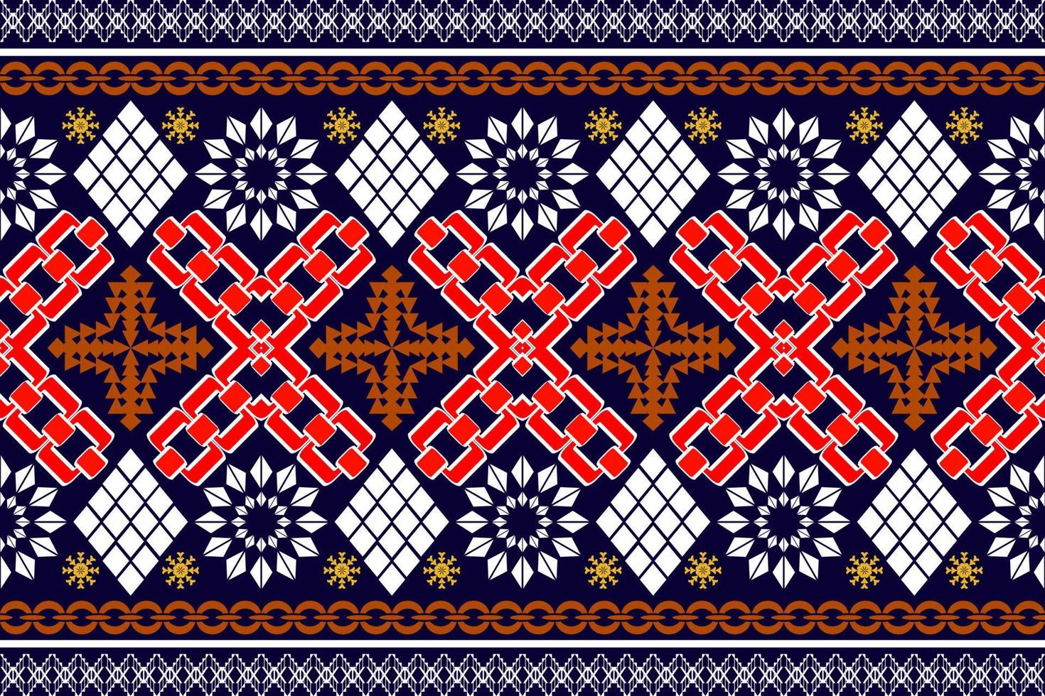 patrón de arte tradicional oriental étnico geométrico. estilo de bordado tribal de figura. diseño para antecedentes étnicos, papel tapiz, ropa, envoltura, tela, elemento, sarong, ilustración vectorial vector