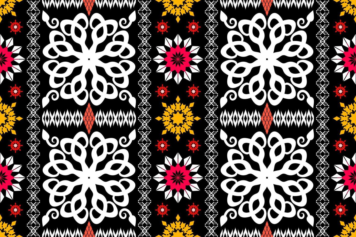 patrón de arte tradicional oriental étnico geométrico. estilo de bordado tribal de figura. diseño para antecedentes étnicos, papel tapiz, ropa, envoltura, tela, elemento, sarong, ilustración vectorial vector