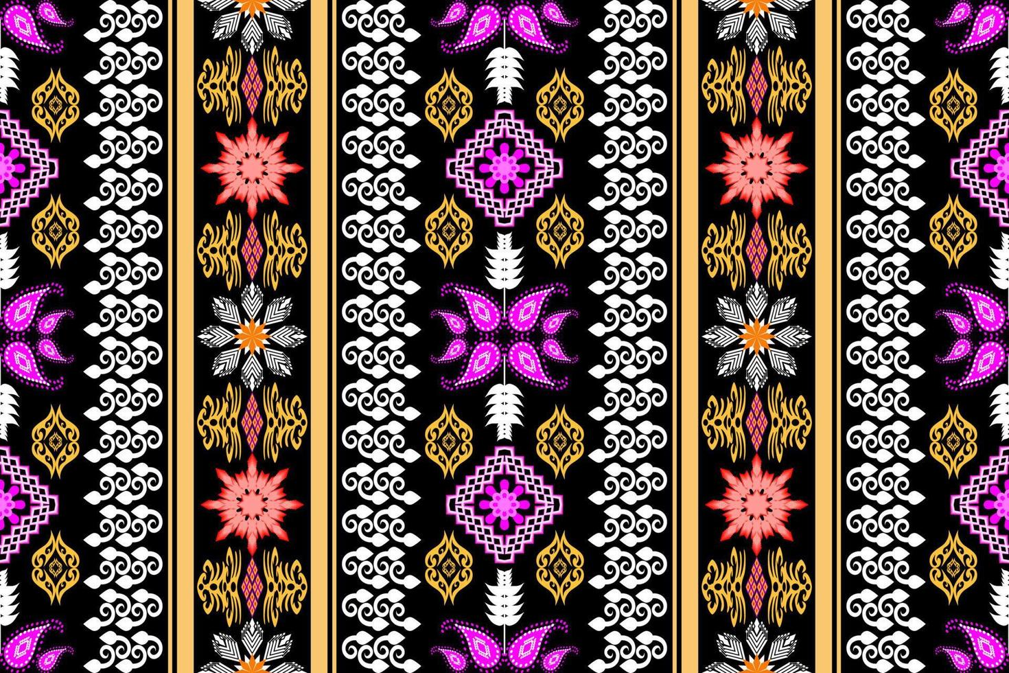 patrón de arte tradicional oriental étnico geométrico. estilo de bordado tribal de figura. diseño para antecedentes étnicos, papel tapiz, ropa, envoltura, tela, elemento, sarong, ilustración vectorial vector