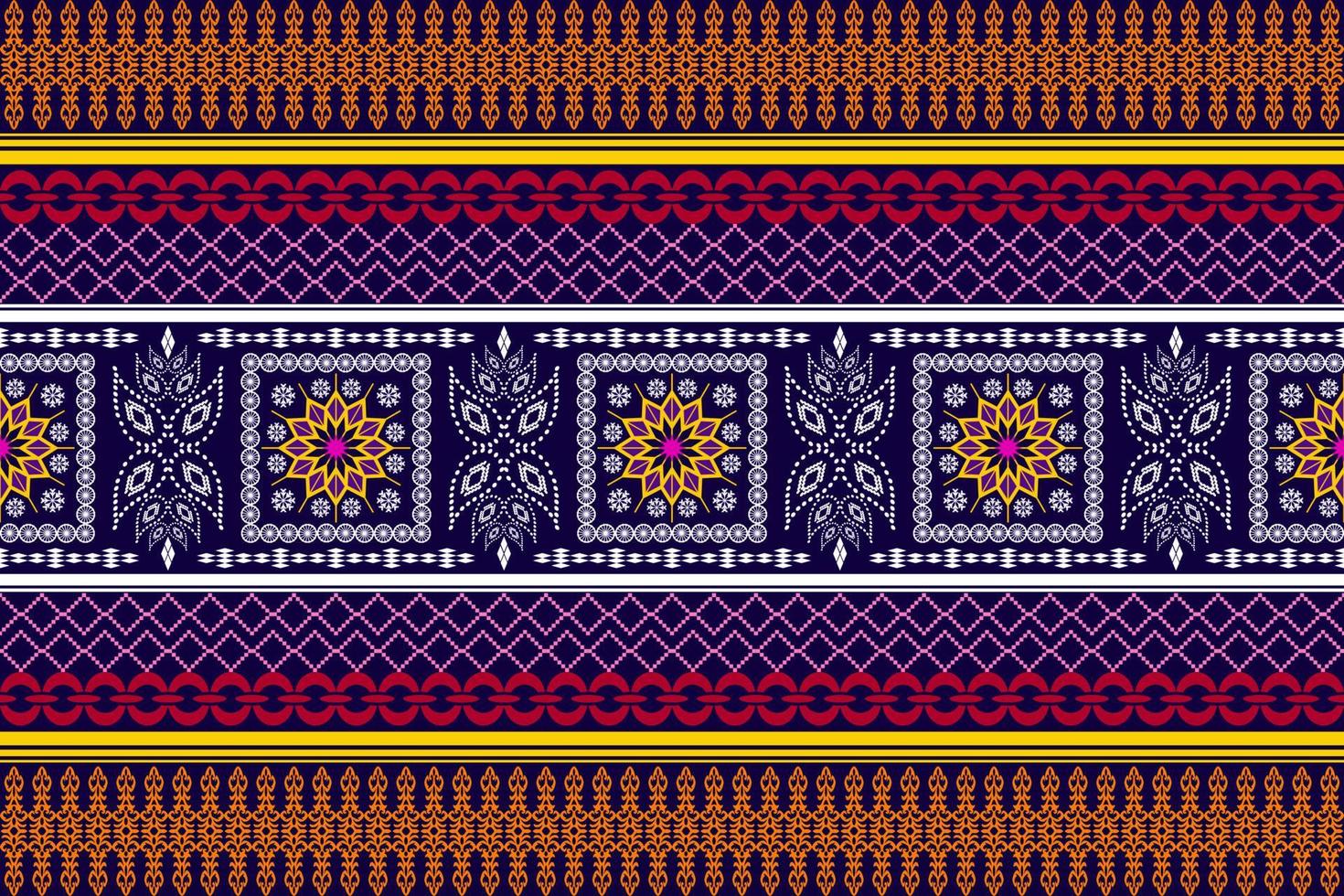 patrón de arte tradicional oriental étnico geométrico. estilo de bordado tribal de figura. diseño para antecedentes étnicos, papel tapiz, ropa, envoltura, tela, elemento, sarong, ilustración vectorial vector