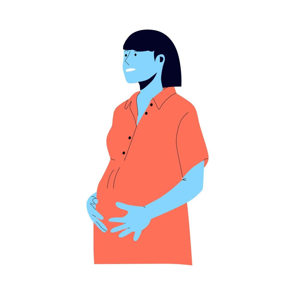 pregnant woman flat design vector