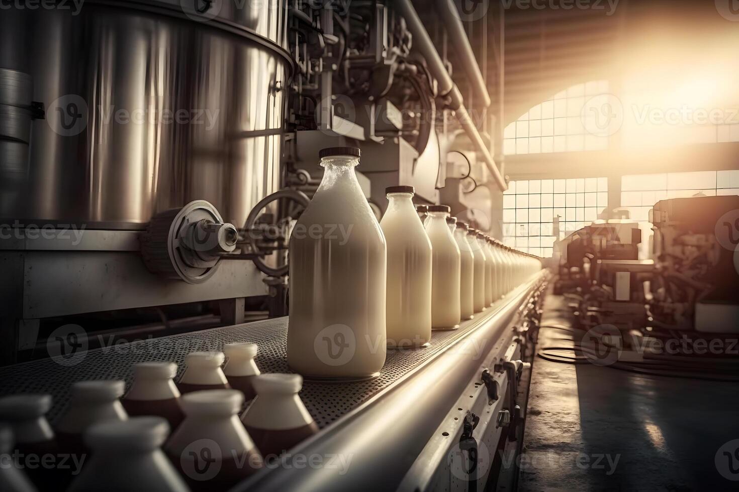 milk production in a factory. Neural network photo