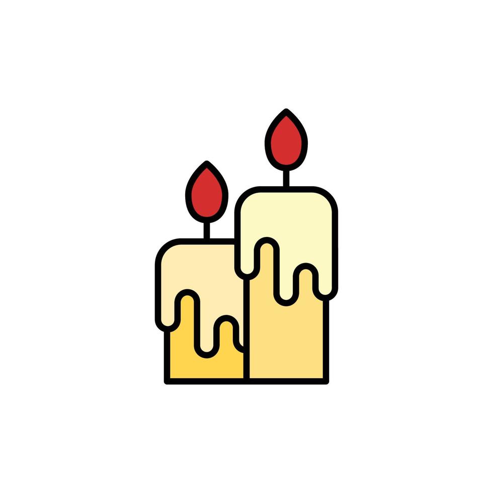 candles icon. filled outline icon vector