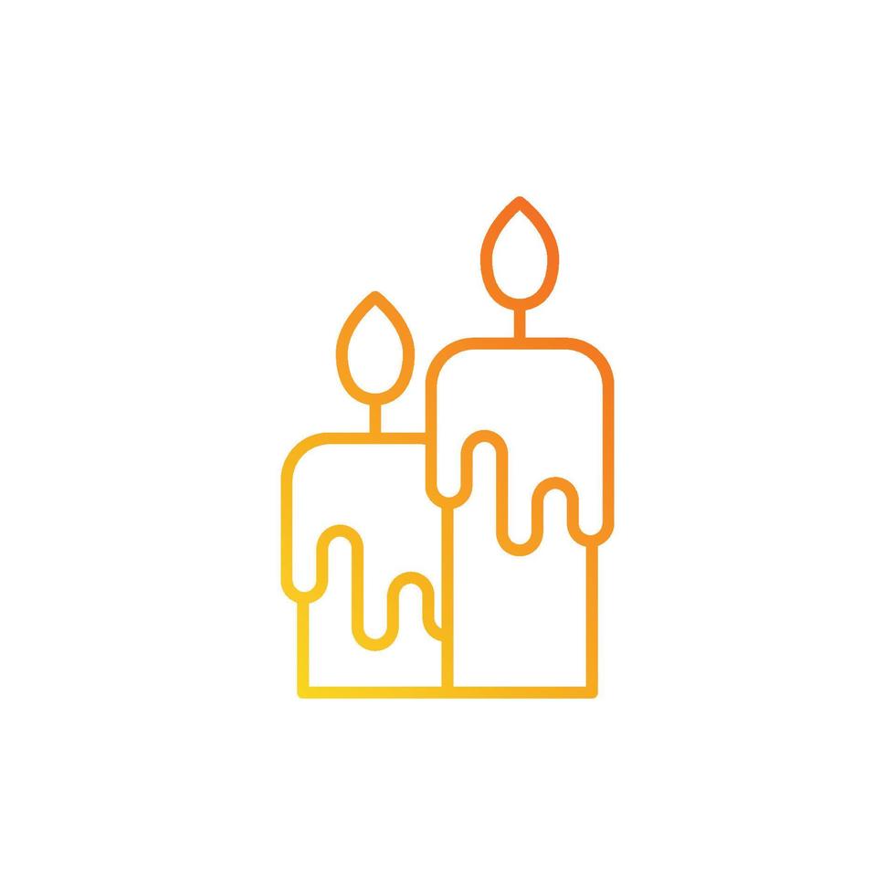 candles icon. gradient icon vector