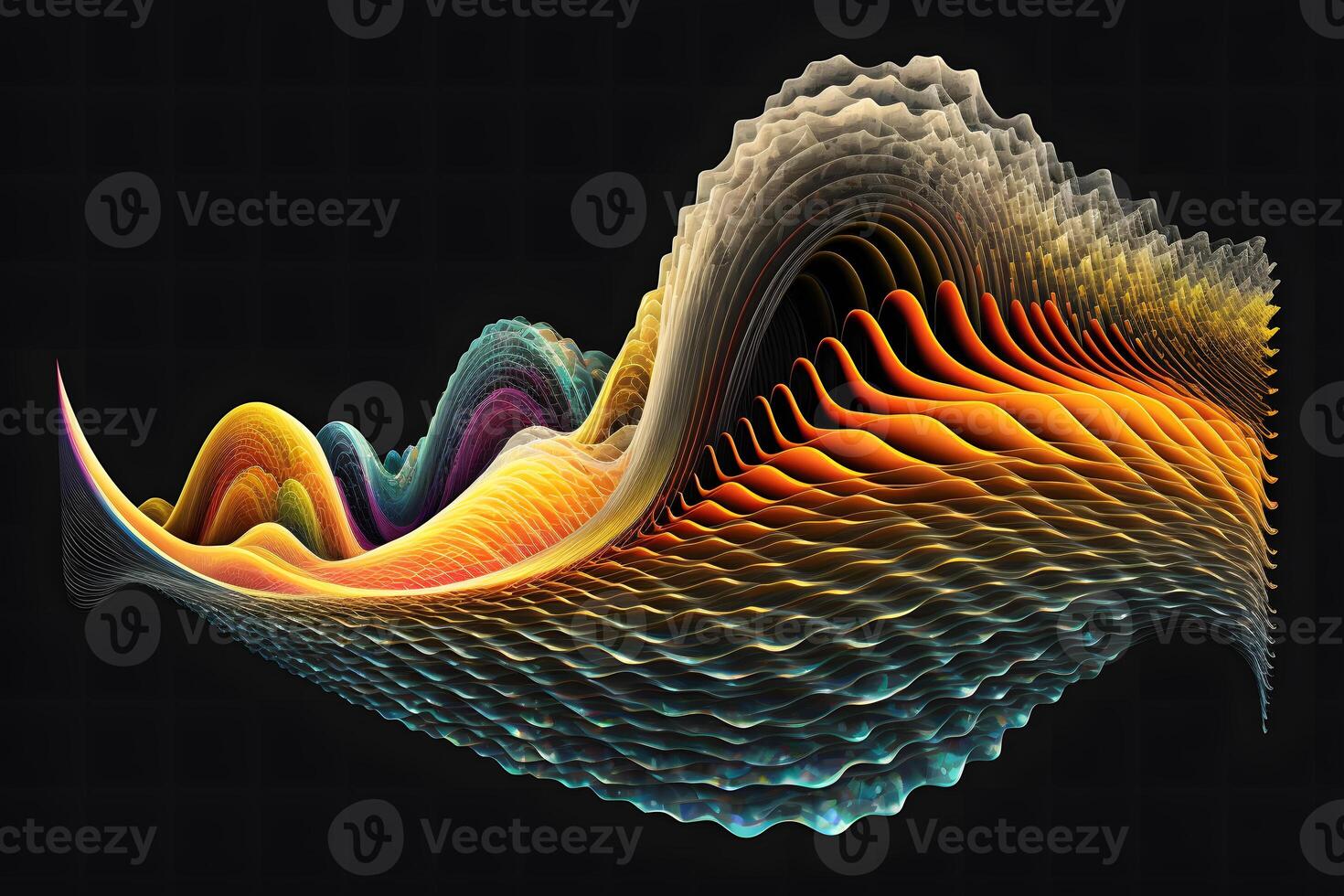 equalizer sound-wave rainbow background. Neural network photo