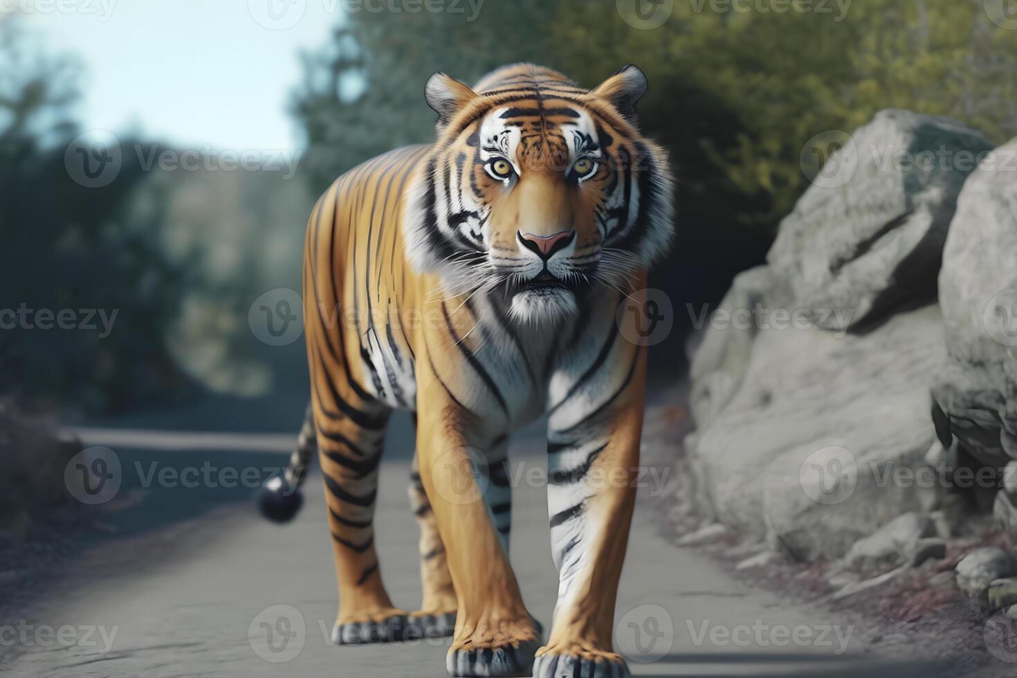 Futuristic portrait of a tiger. 3D Rendering., Ai Generative Image 23184748  Stock Photo at Vecteezy