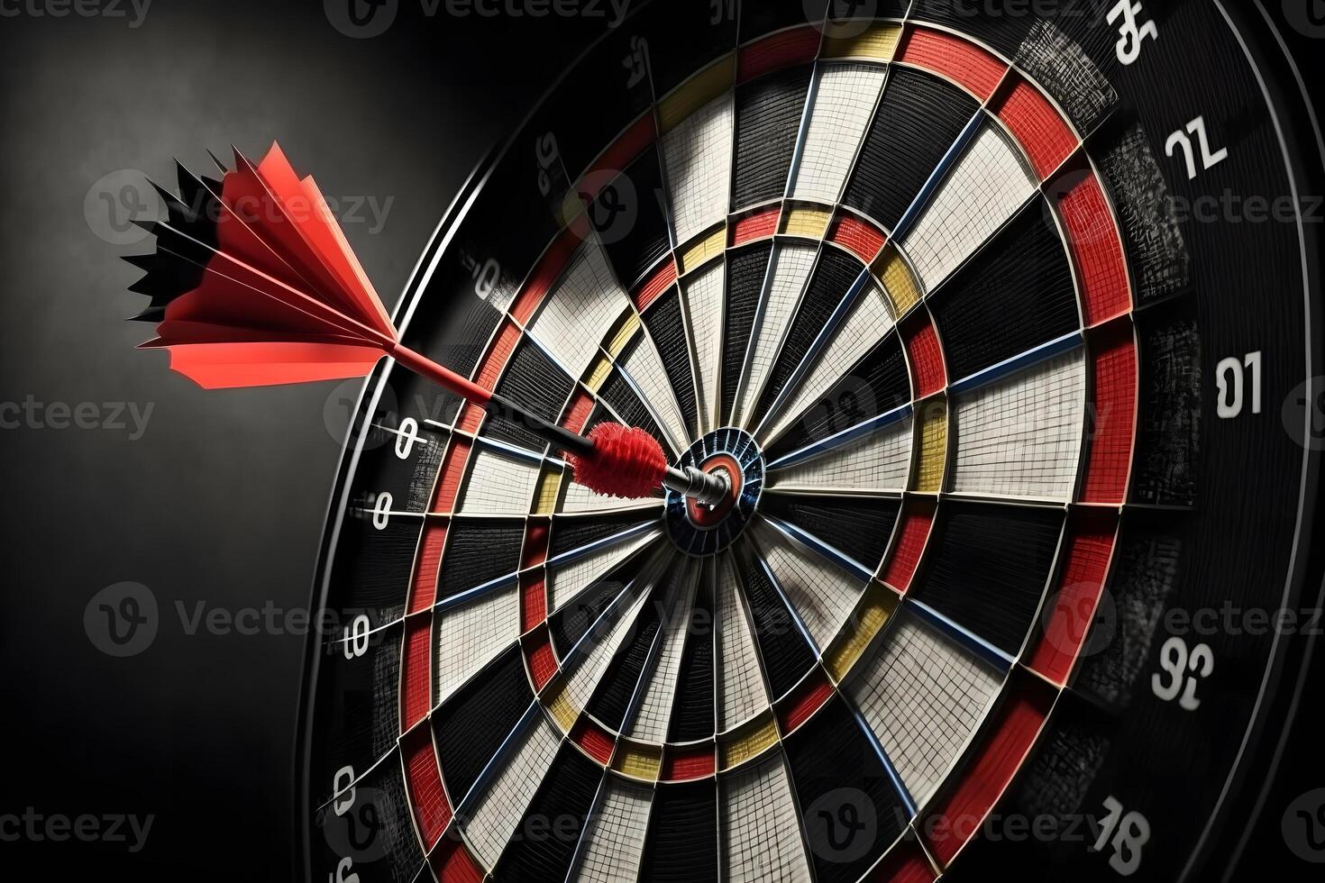 The darts isolated on black background. Neural network photo