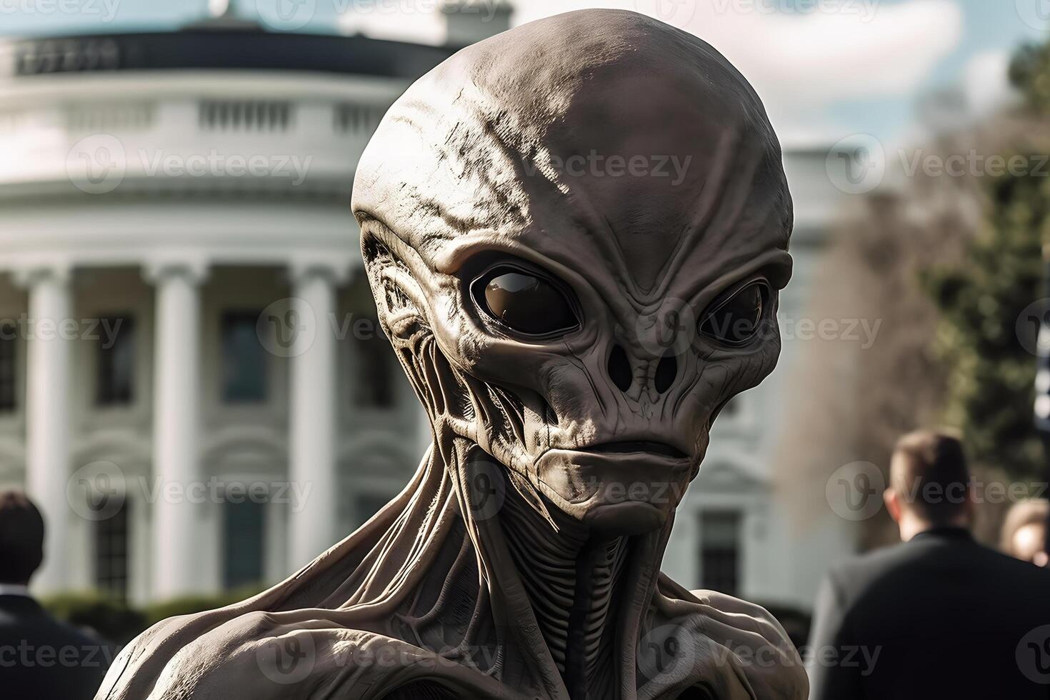 Aliens at the White House. Neural network photo