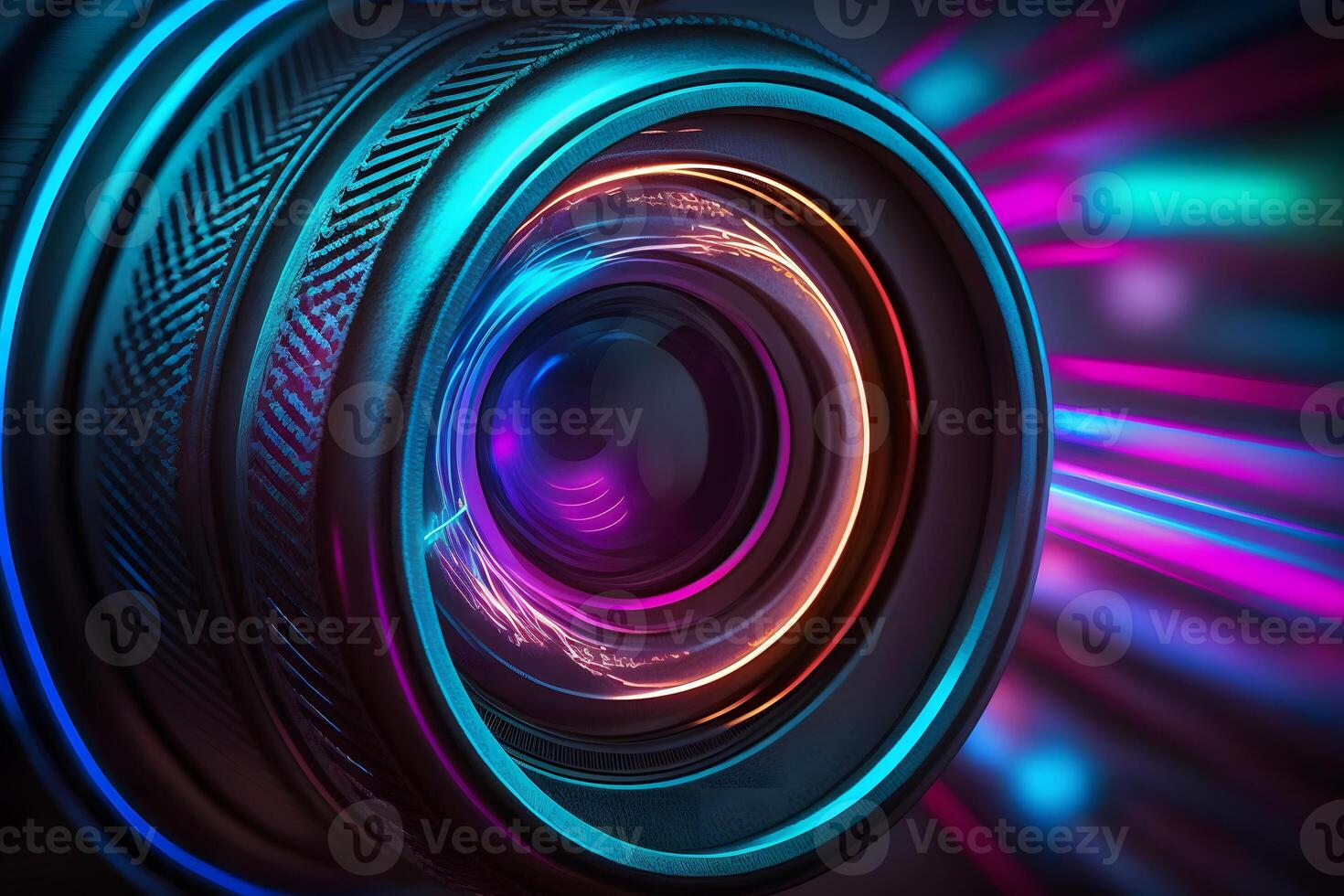 Photography Lens Extreme Close Up. Neural network photo