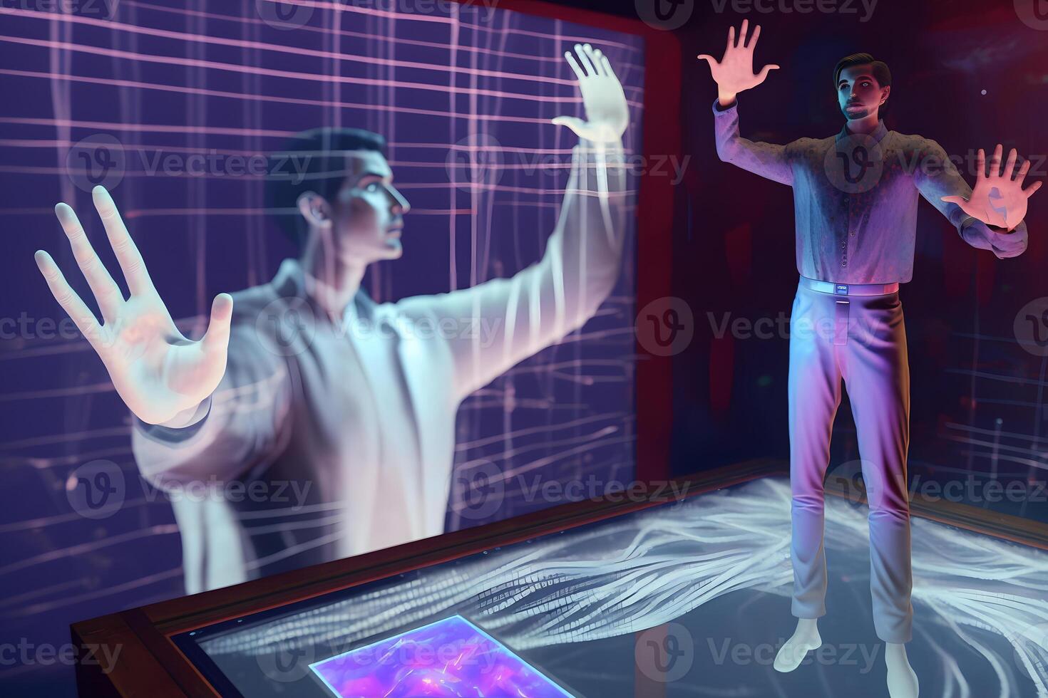 Motion Capture virtual reality. Digital technology. Neural network photo