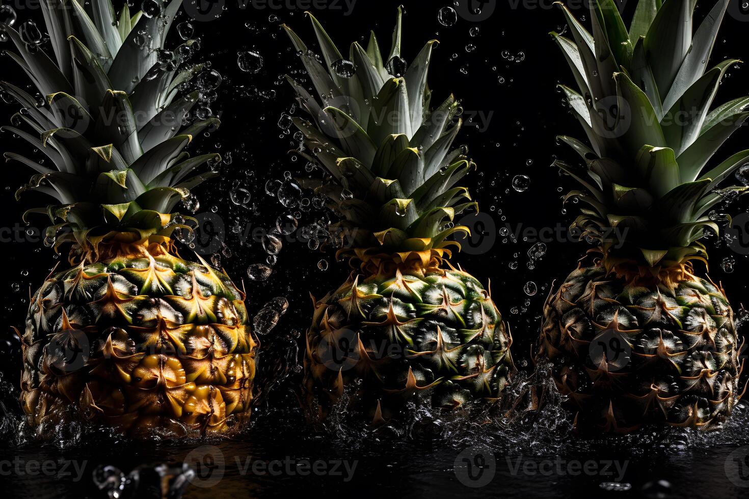 Hawaiian pineapples background. Neural network photo