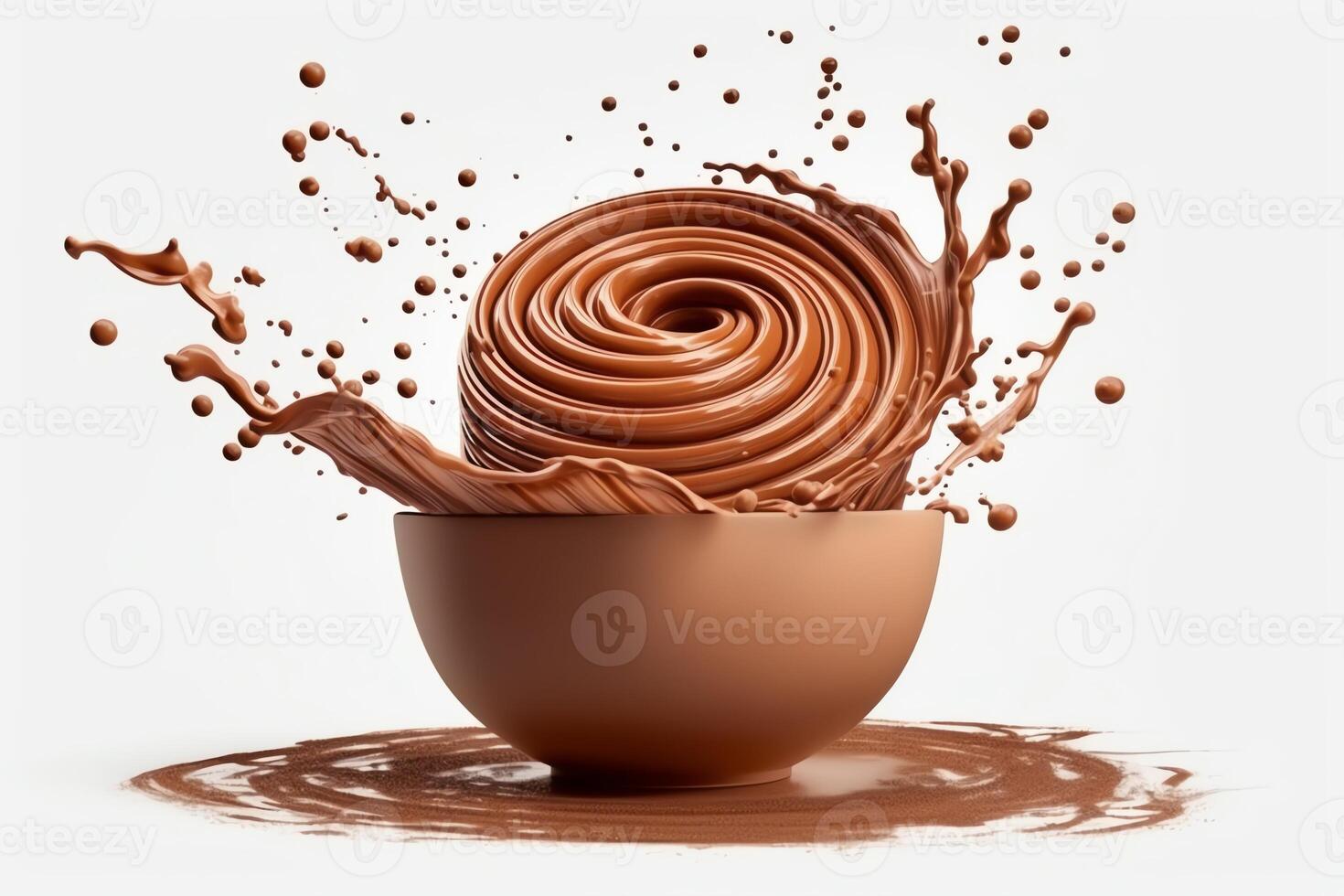 3d Hot Chocolate Spiral Splash With Clipping Path. photo
