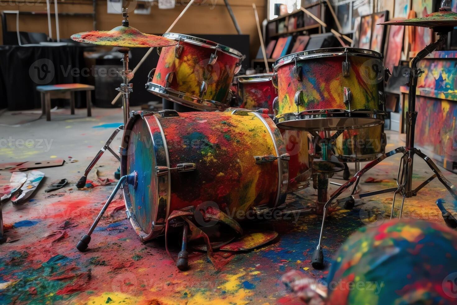 Rainbowpainted guitars and drums exploded with energy. photo