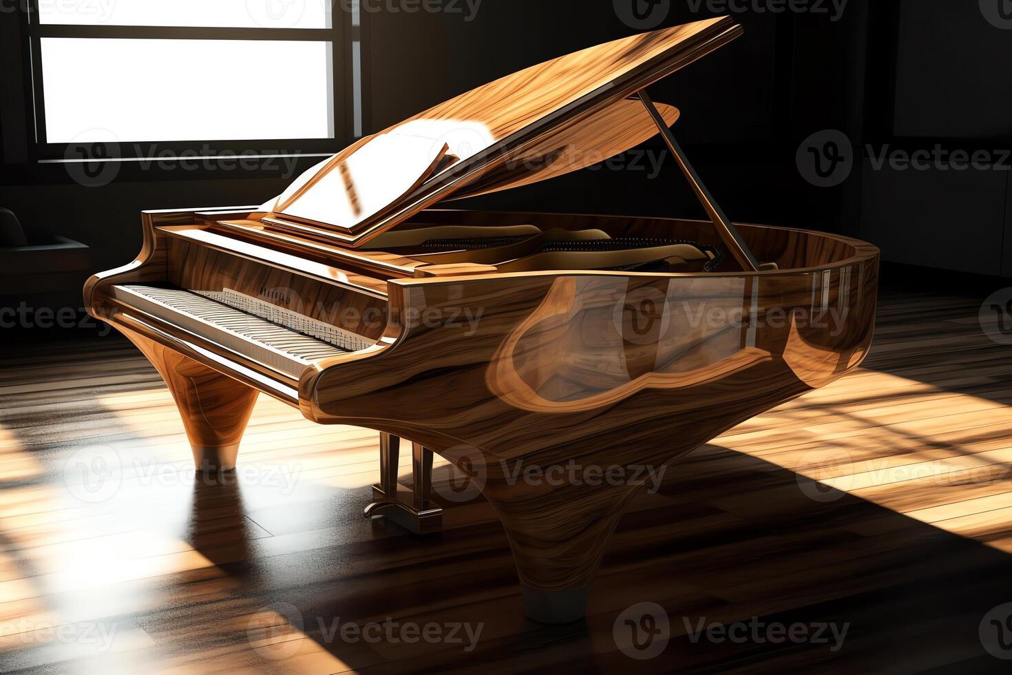 Succinct baby grand piano design. photo