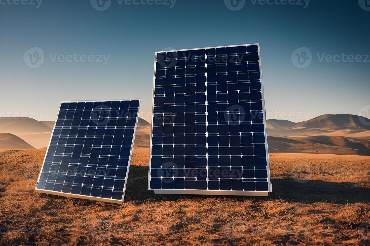 Technology solar cell, Alternative source of electricity. concept of sustainable resources and renewable energy. . photo