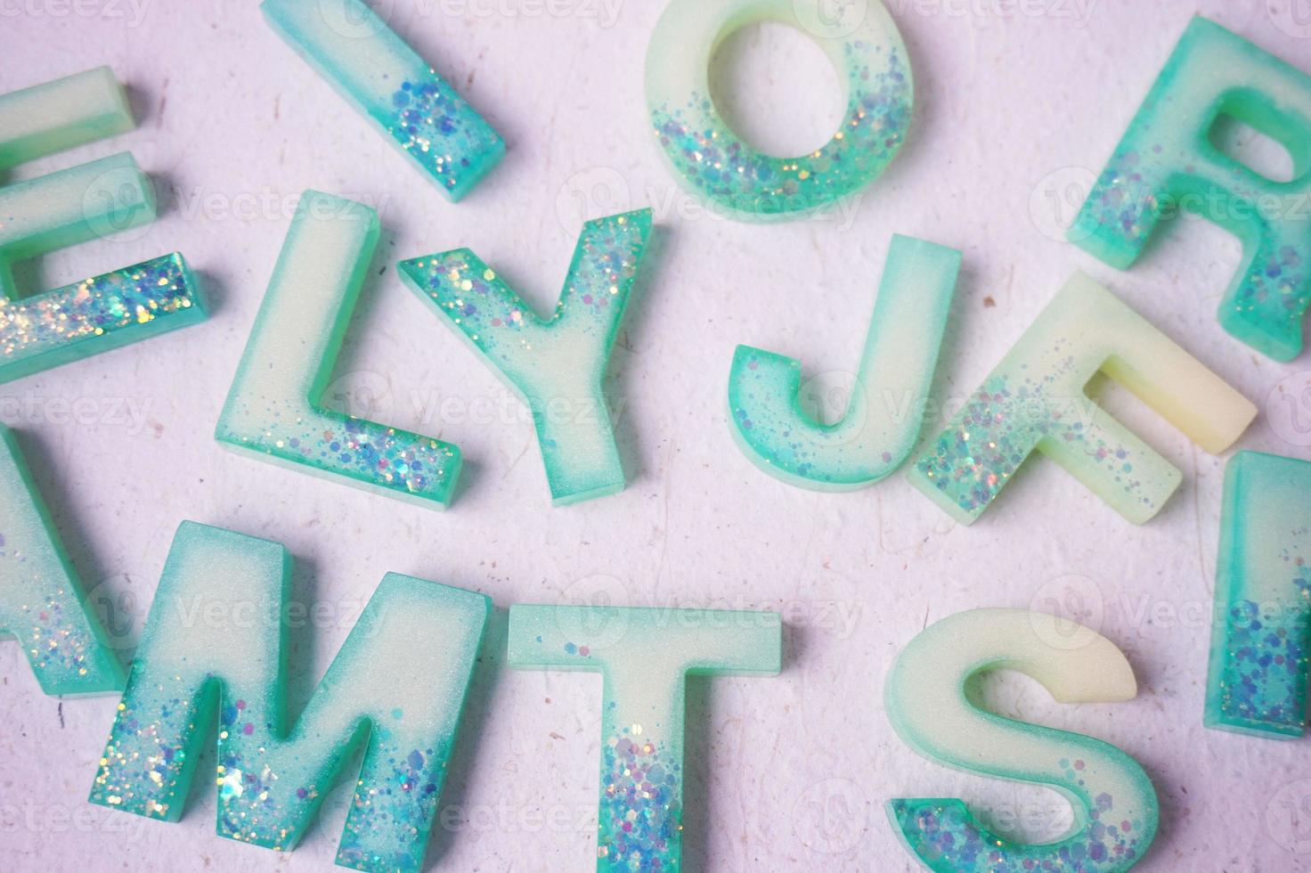 Alphabet Key Chain made from resin photo
