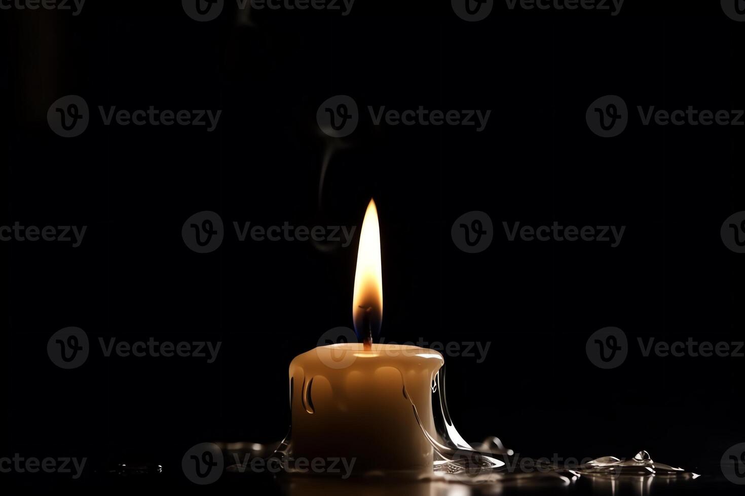 White Isolated Candle Aflame photo
