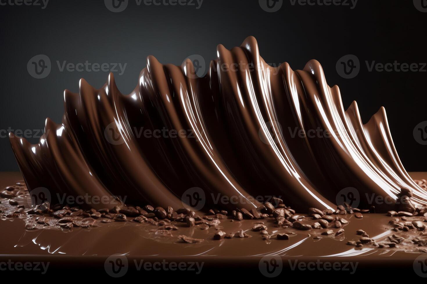 un ola de chocolate. ai generado foto