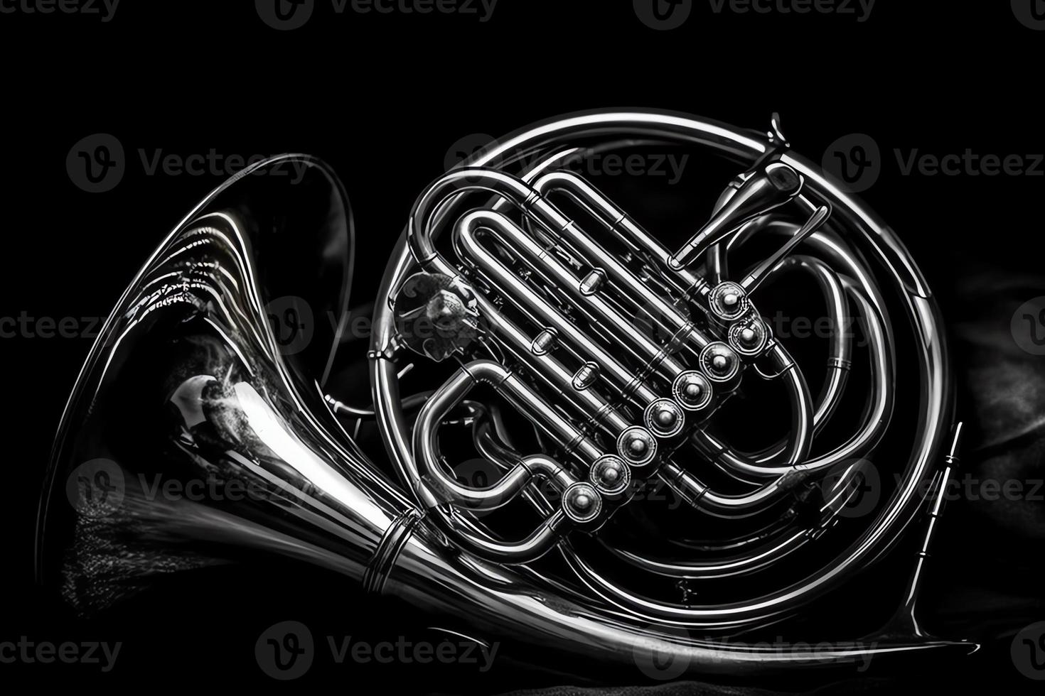 French horn. AI Generated photo