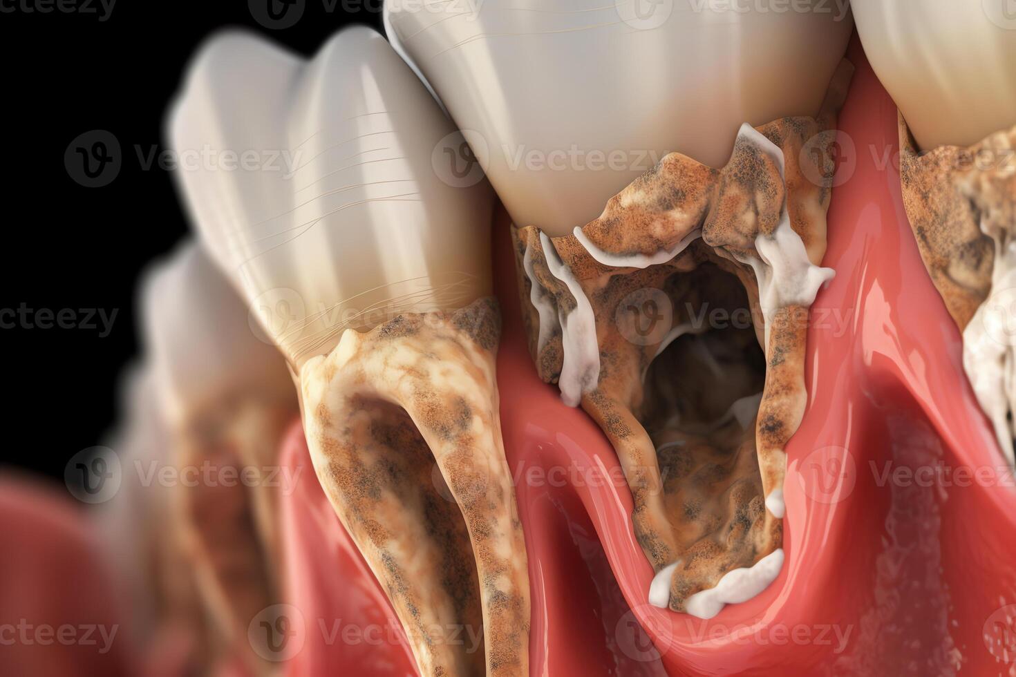 médicamente preciso 3d ilustración de sabiduría diente extracción. ai generado foto