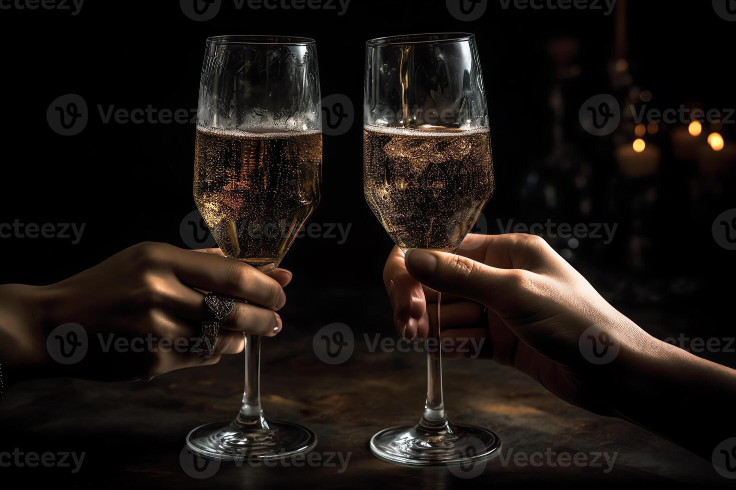 New Years Eve Toast With Champagne. photo